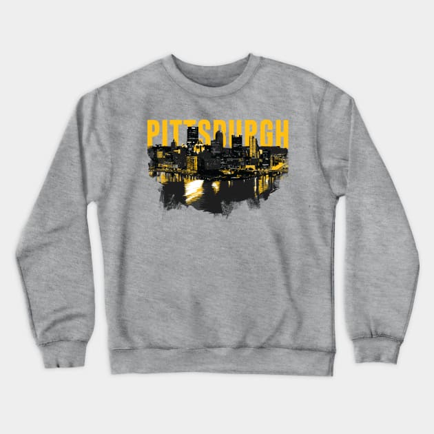 Pittsburgh Downtown Skyline Crewneck Sweatshirt by polliadesign